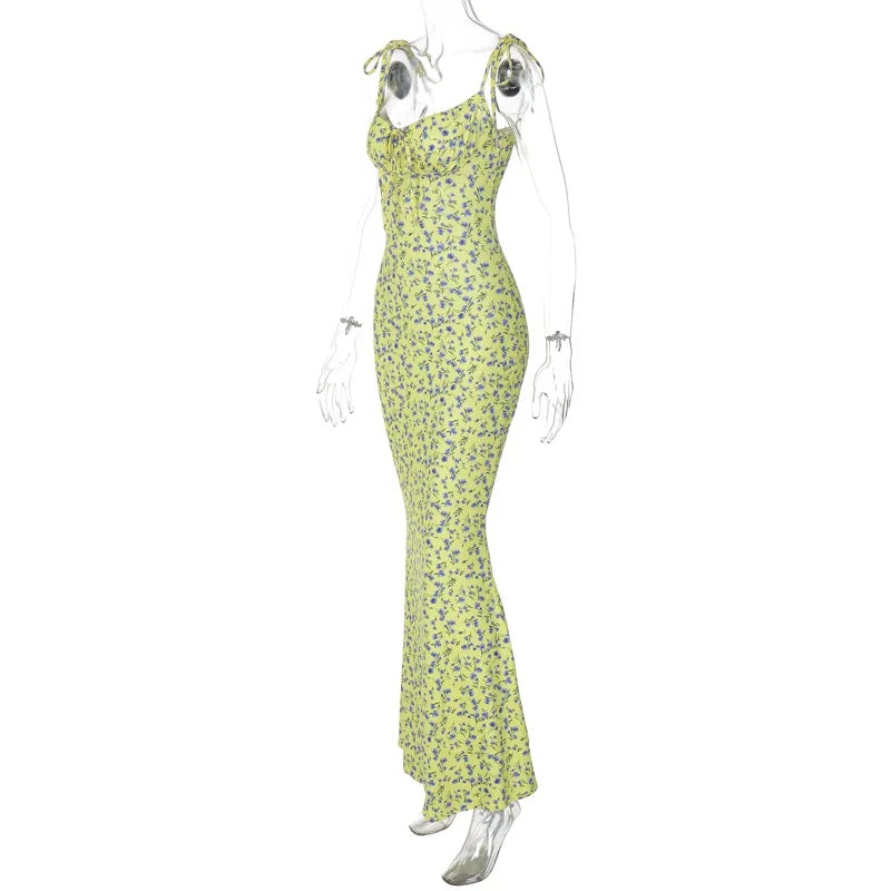 Hugcitar Floral Print Ankle Length Bodycon Long
