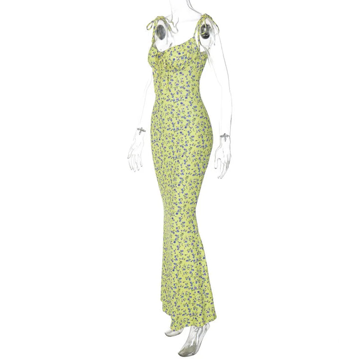 Hugcitar Floral Print Ankle Length Bodycon Long