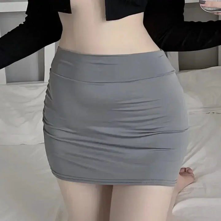 2026NEW High Waist Sexy Casual Black White Bodycon Pencil Mini Skirts Wrap Hip silk Short Skirt for Women Night Club Wear summer