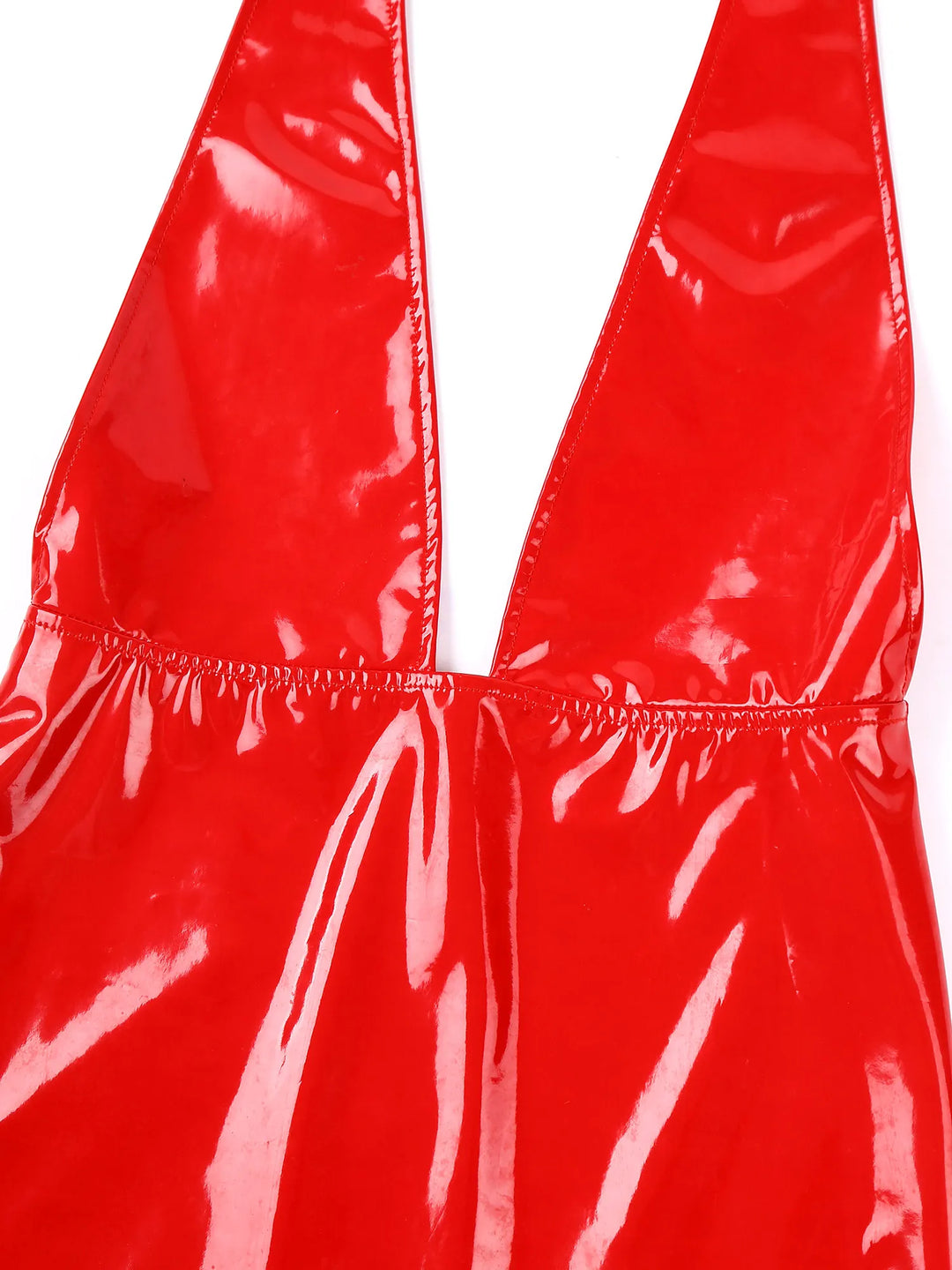 Glossy Wet Look Bodycon Dress Backless Zipper