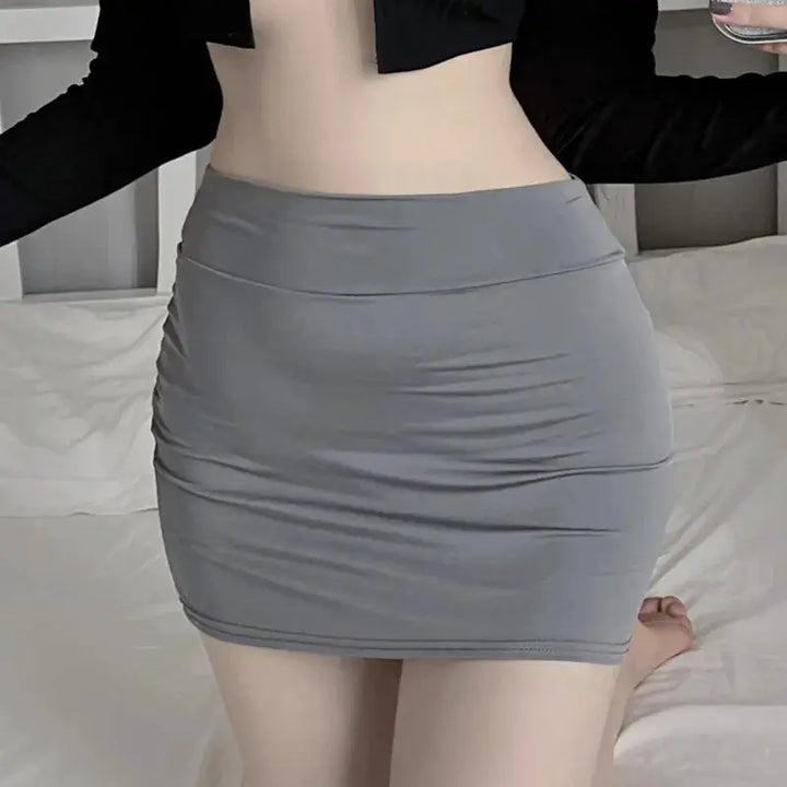 2026NEW High Waist Sexy Casual Black White Bodycon Pencil Mini Skirts Wrap Hip silk Short Skirt for Women Night Club Wear summer