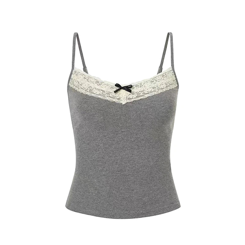 Luxury White Women Knit Lace Camisole Exclusive