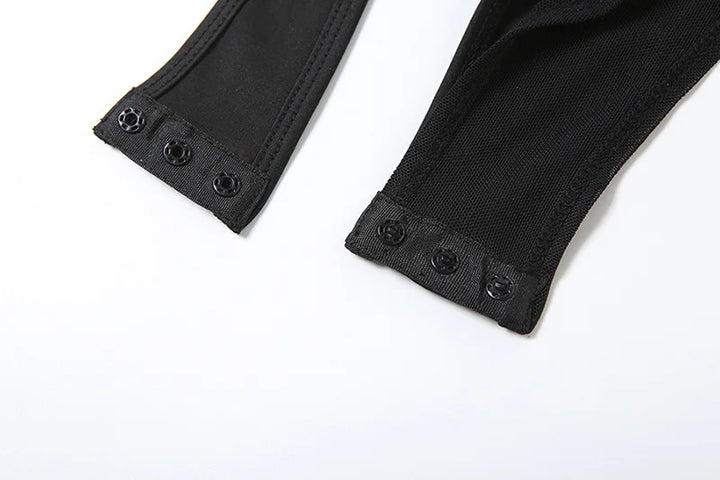 Joevilu Y2K Elegance Slim Fit Cutout Bodysuit