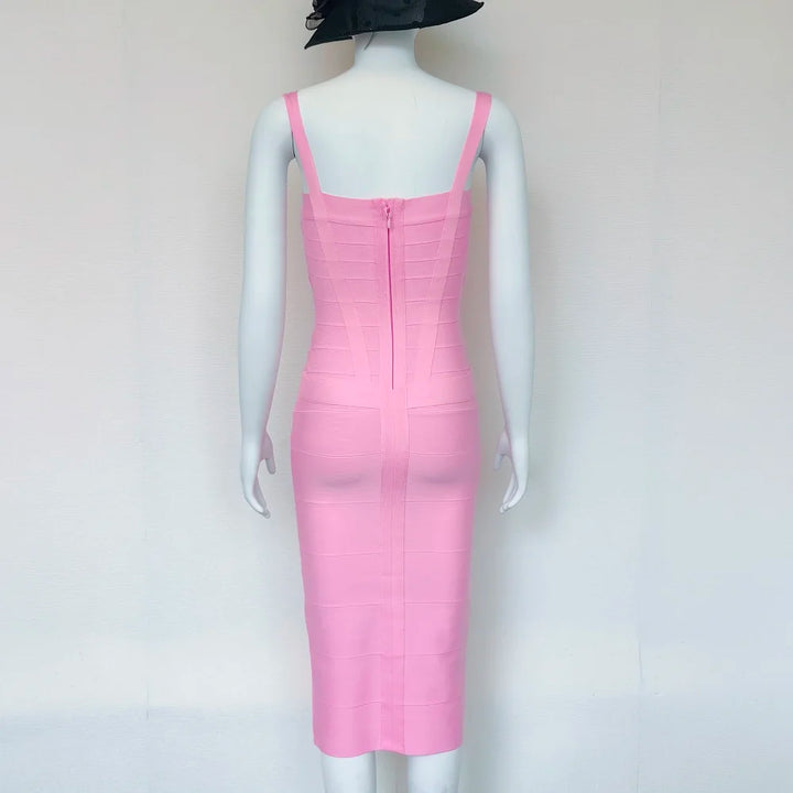 Beaukey Luxury Vintage Midi Bodycon Dress Limited