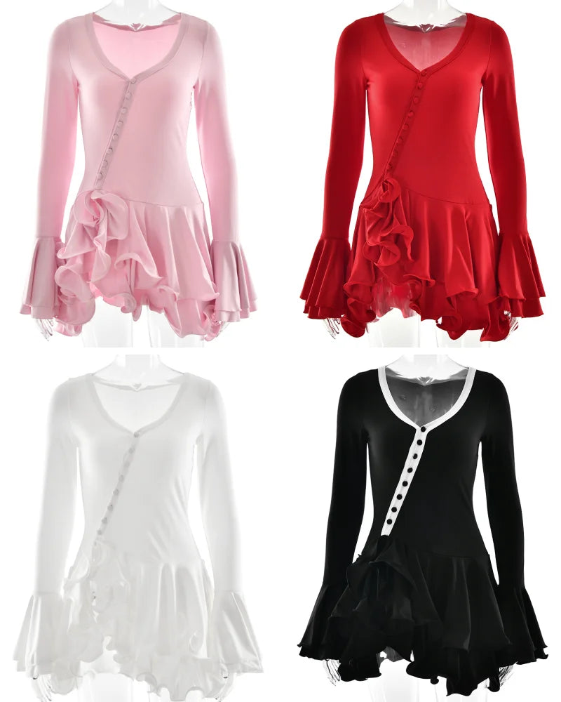 Absobe Signature Sculptured V Neck Mini Dress