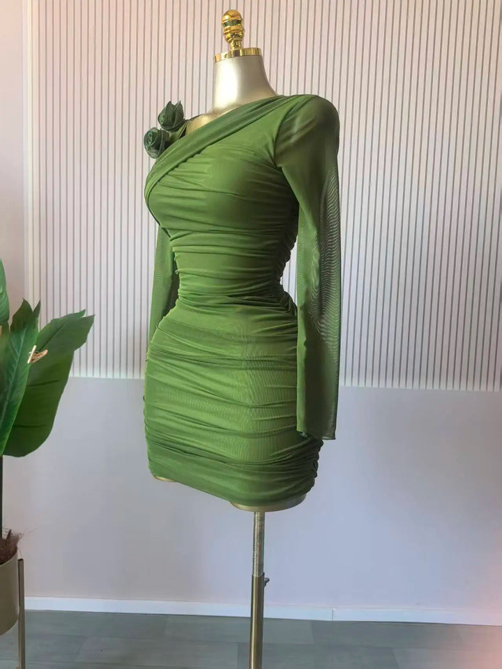 Signature Floral Ruched Midi Dress With Elegant