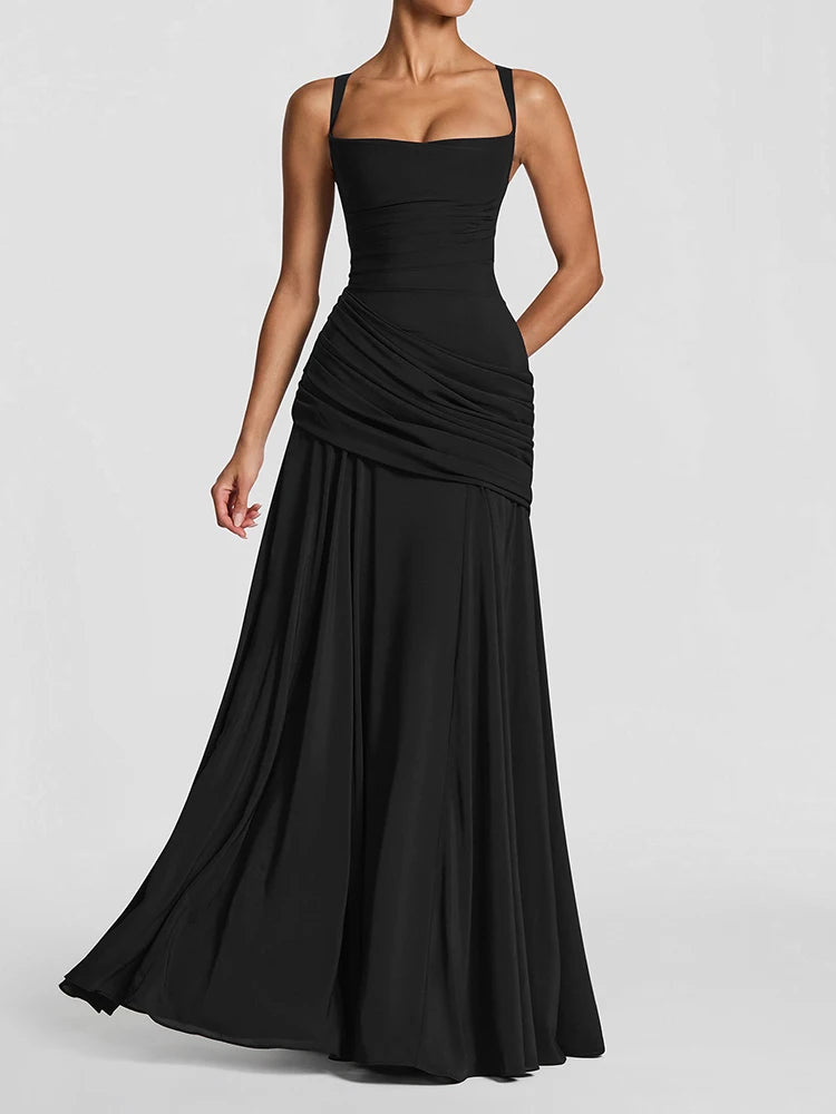 Mozision Strapless Backless Sexy Maxi Dress Women