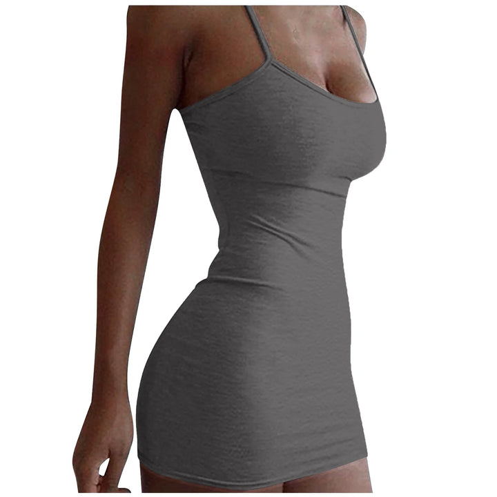 White Spaghetti Strap Bodycon Mini Dress Women