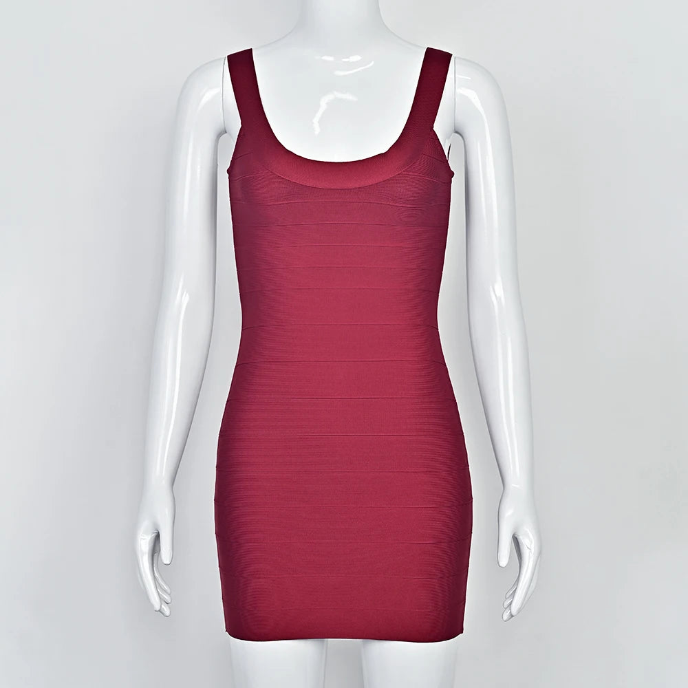 Beaukey Pink Bandage Mini Dress Backless Bustier