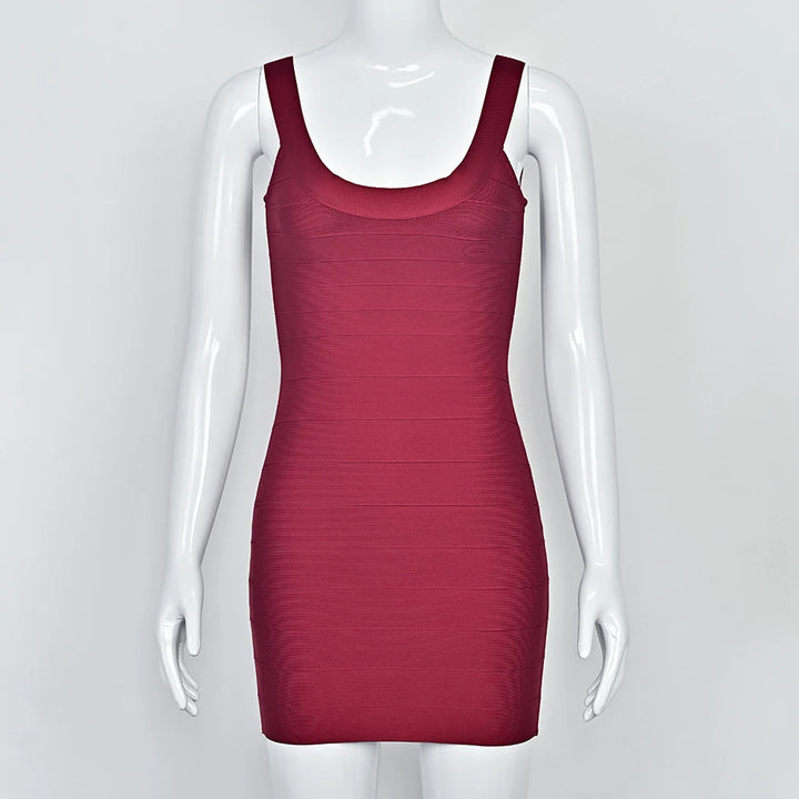 Beaukey Pink Bandage Mini Dress Backless Bustier