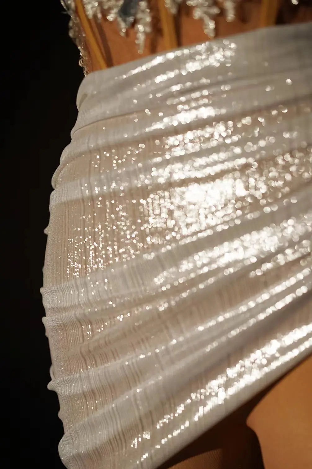 Signature Gold Applique Strapless Bodycon Dress