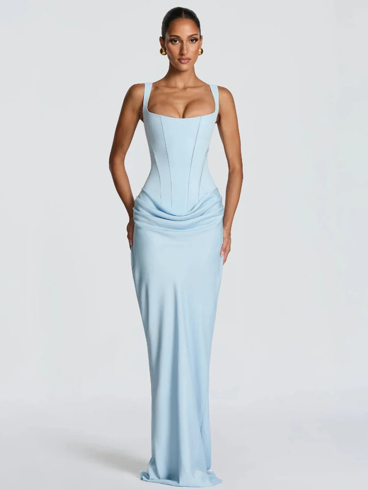 Green Satin Mermaid Dress One Shoulder Cutout