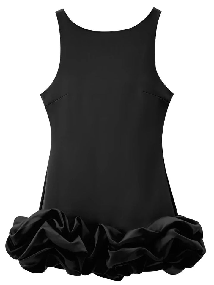White Backless Ruffle Bodycon Mini Dress For Women