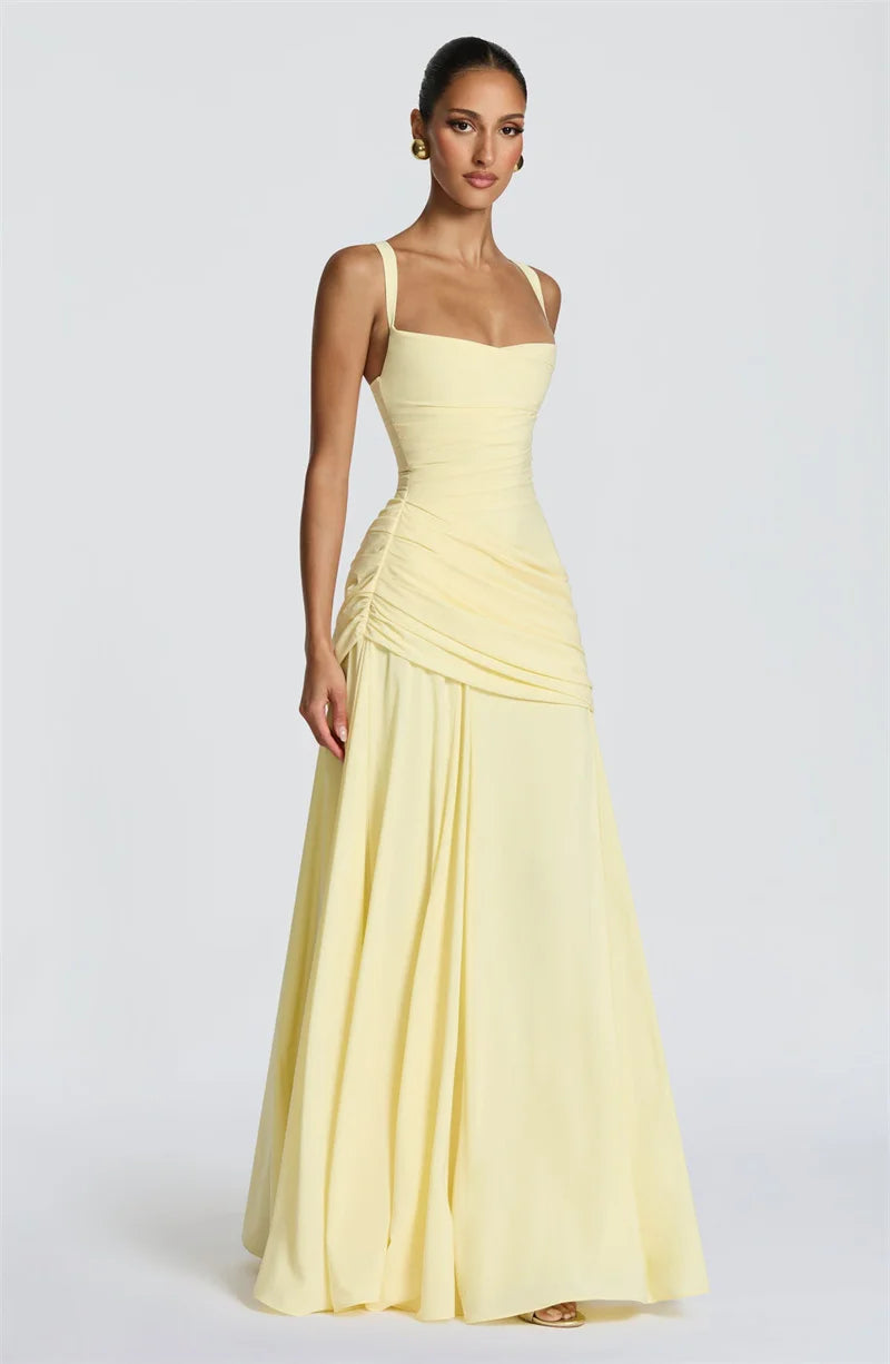 Elegant Off Shoulder Backless Maxi Dress