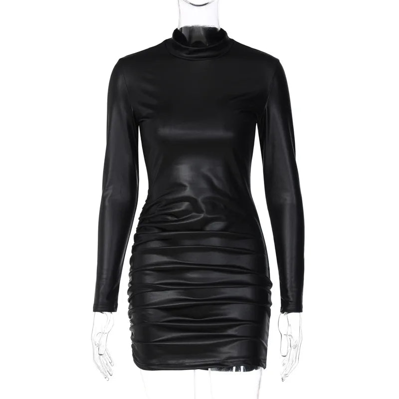 TYFYO Sleek Architectural Mini Dress In Supple