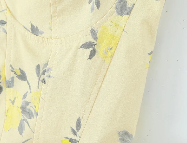 Luxury Floral Backless Corset Top For Evening