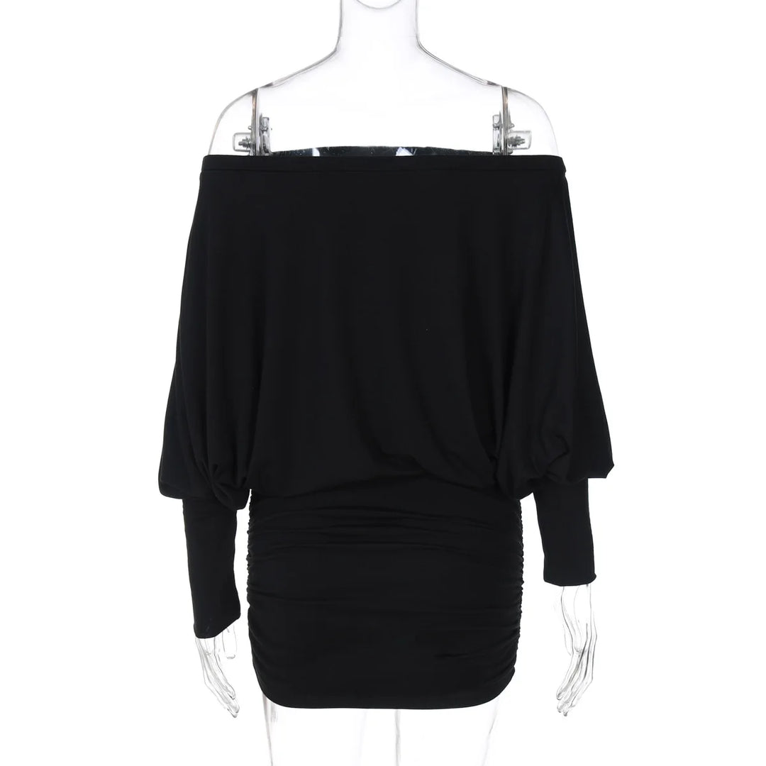 Chic Off Shoulder Sheer Mini Dress For Elegant