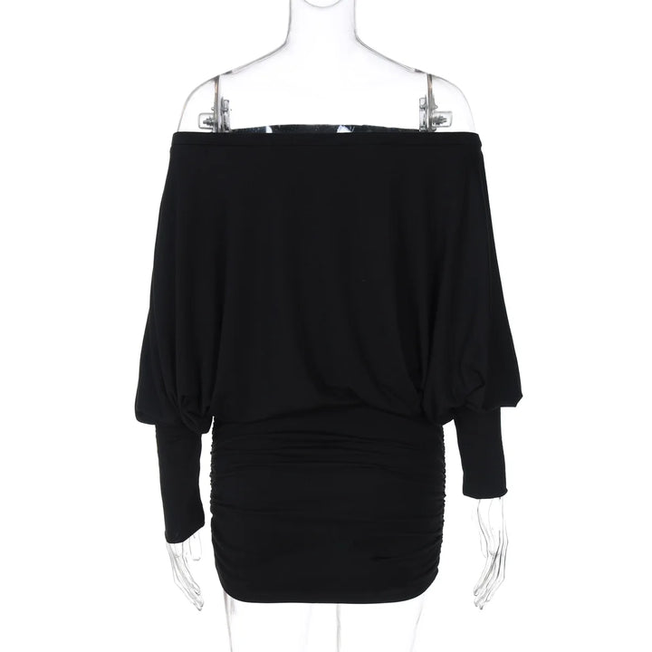 Chic Off Shoulder Sheer Mini Dress For Elegant