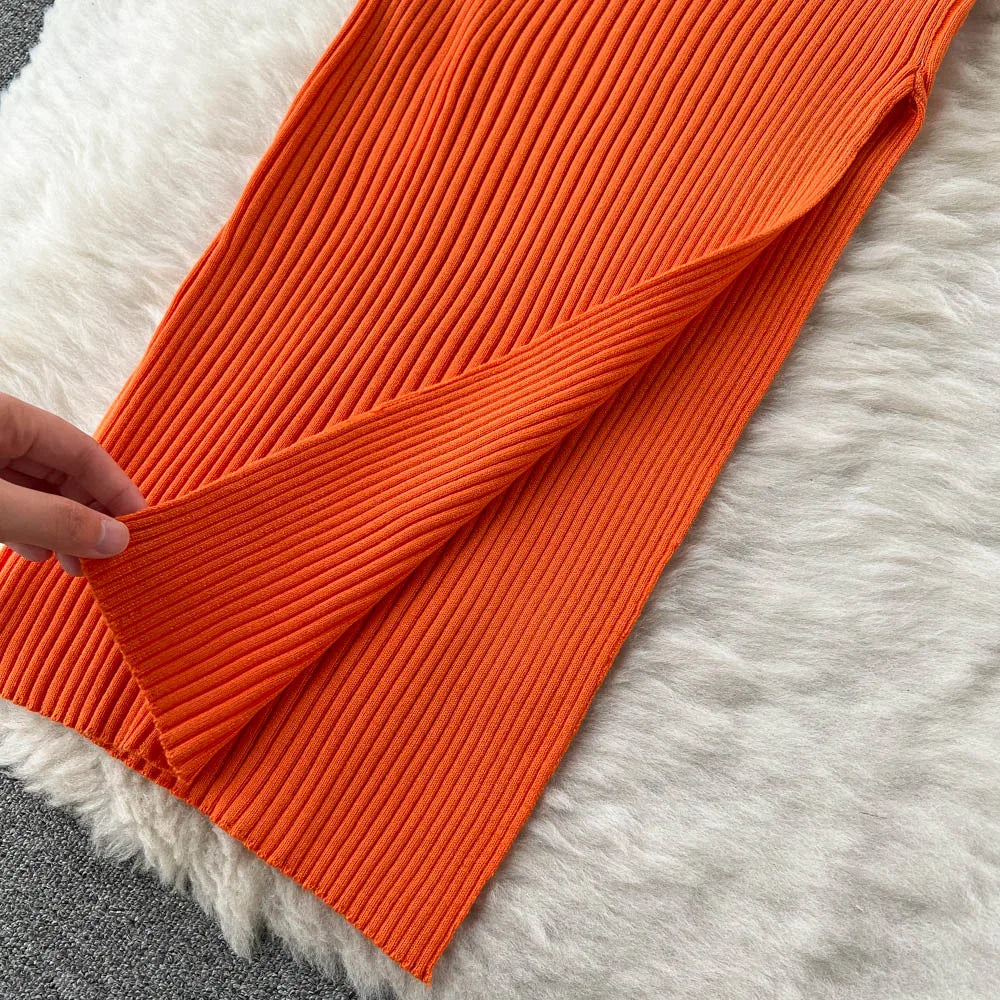 Yuumuoo Women Premium Knit Bodycon Dress Summer