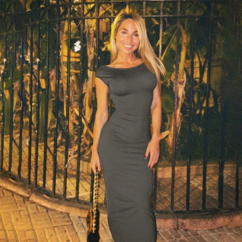 Signature Knit Long Dress Slim Fit Spring 2024