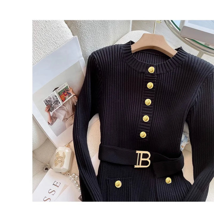 Yuoomuoo Elegant Premium Knitted Mid Calf Sweater
