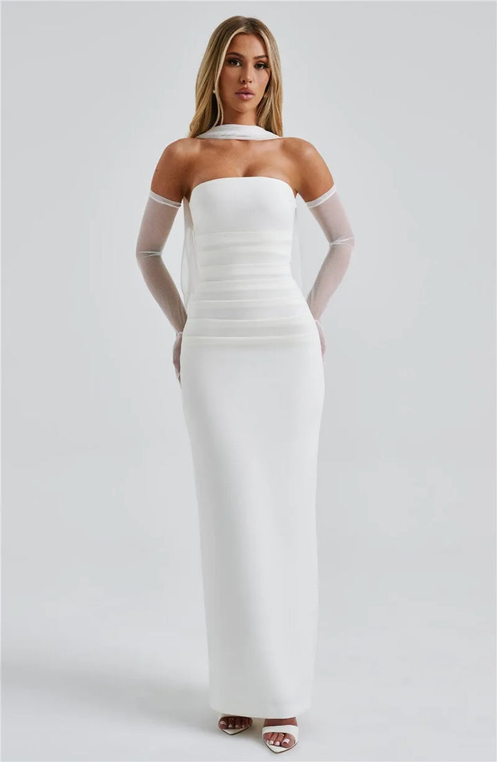 Mozision Premium Off Shoulder Backless Maxi