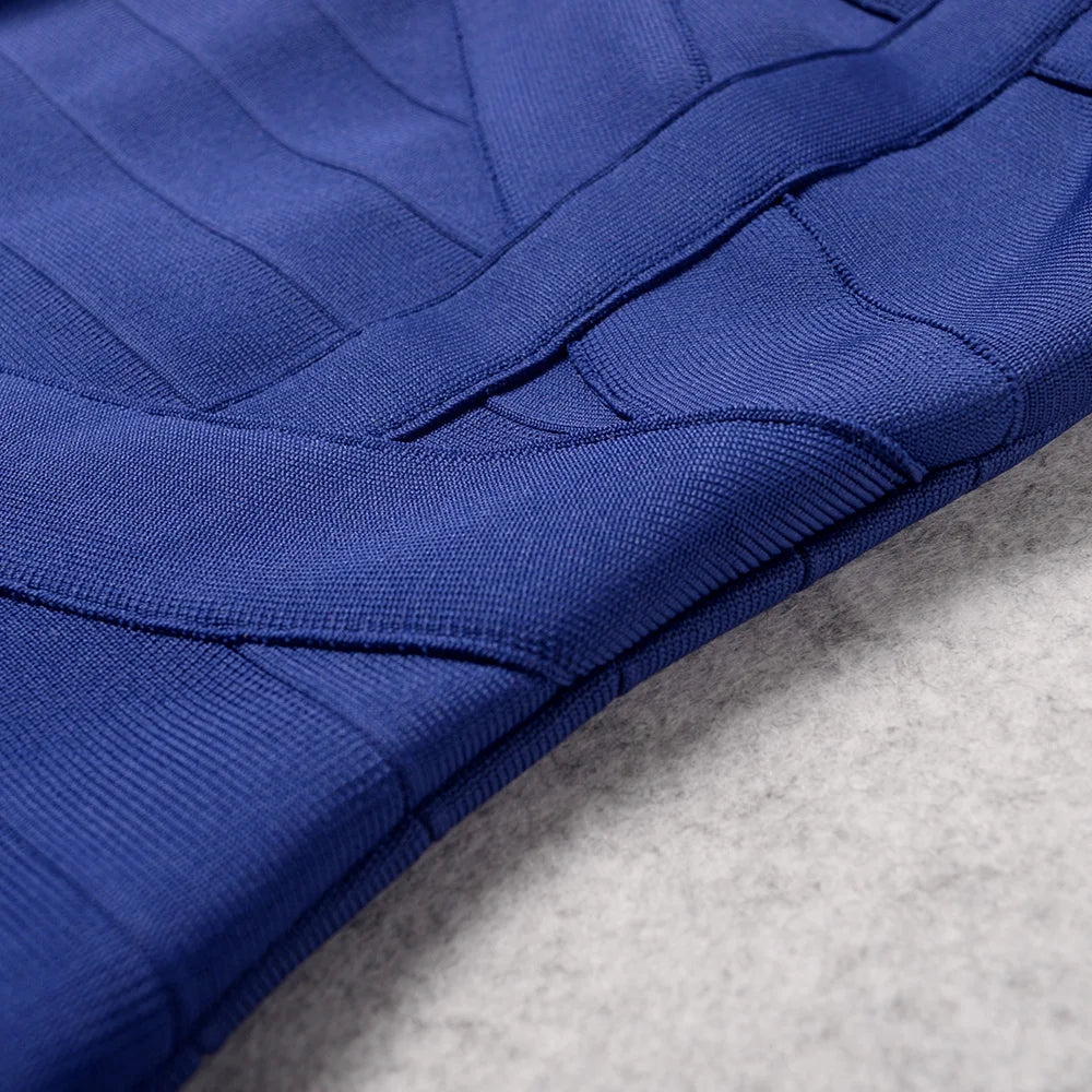 Beaukey Royal Blue Knit Bandage Dress Signature