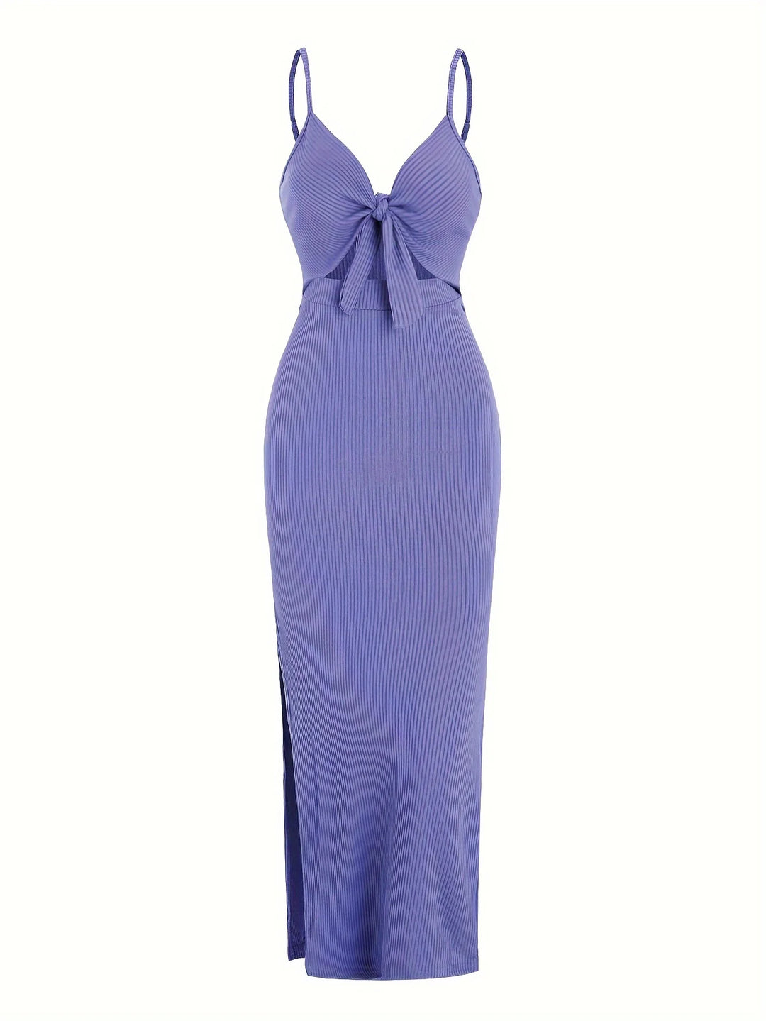 Floral Knit V Neck Sleeveless Backless Long Dress
