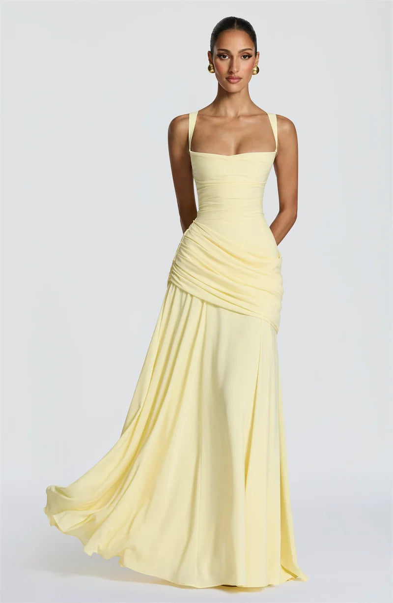 Elegant Off Shoulder Backless Maxi Dress