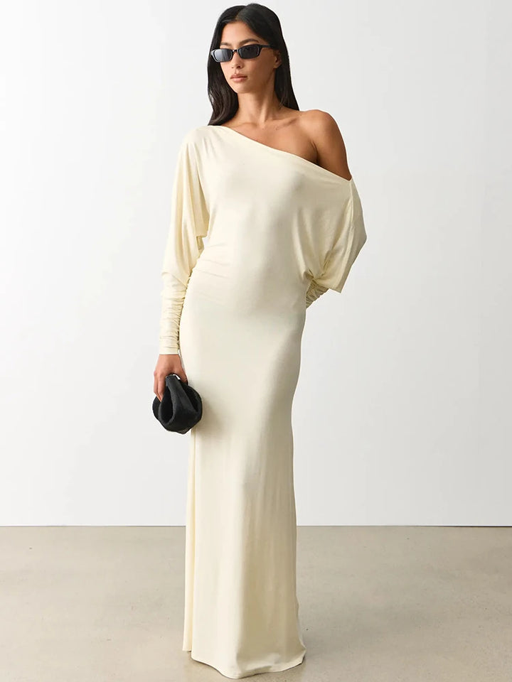 Elegant Women Off Shoulder Maxi Dress For Stunning Weddings