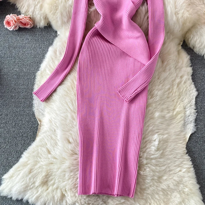Yuumuoo Women Elegant Cross V Neck Slim Waist