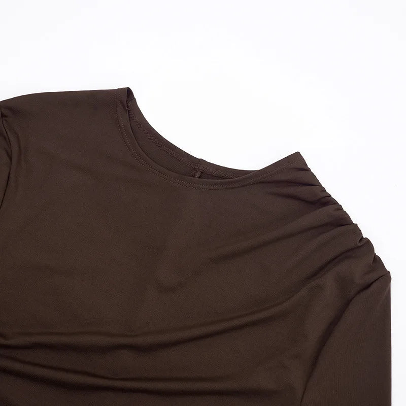 Elegant Solid Overlap Sheath Dress For Women
