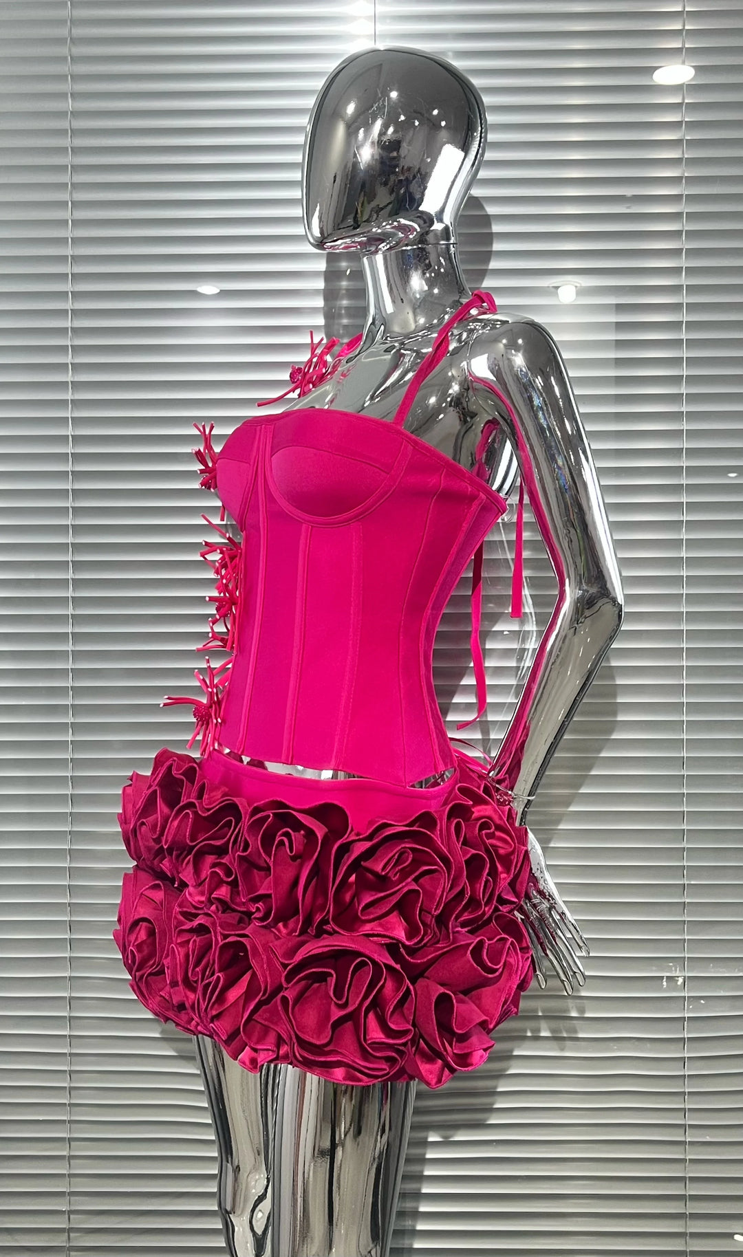 Black Red Strapless Laced Bodycon Cocktail Mini