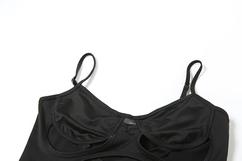 Joevilu Y2K Elegance Slim Fit Cutout Bodysuit