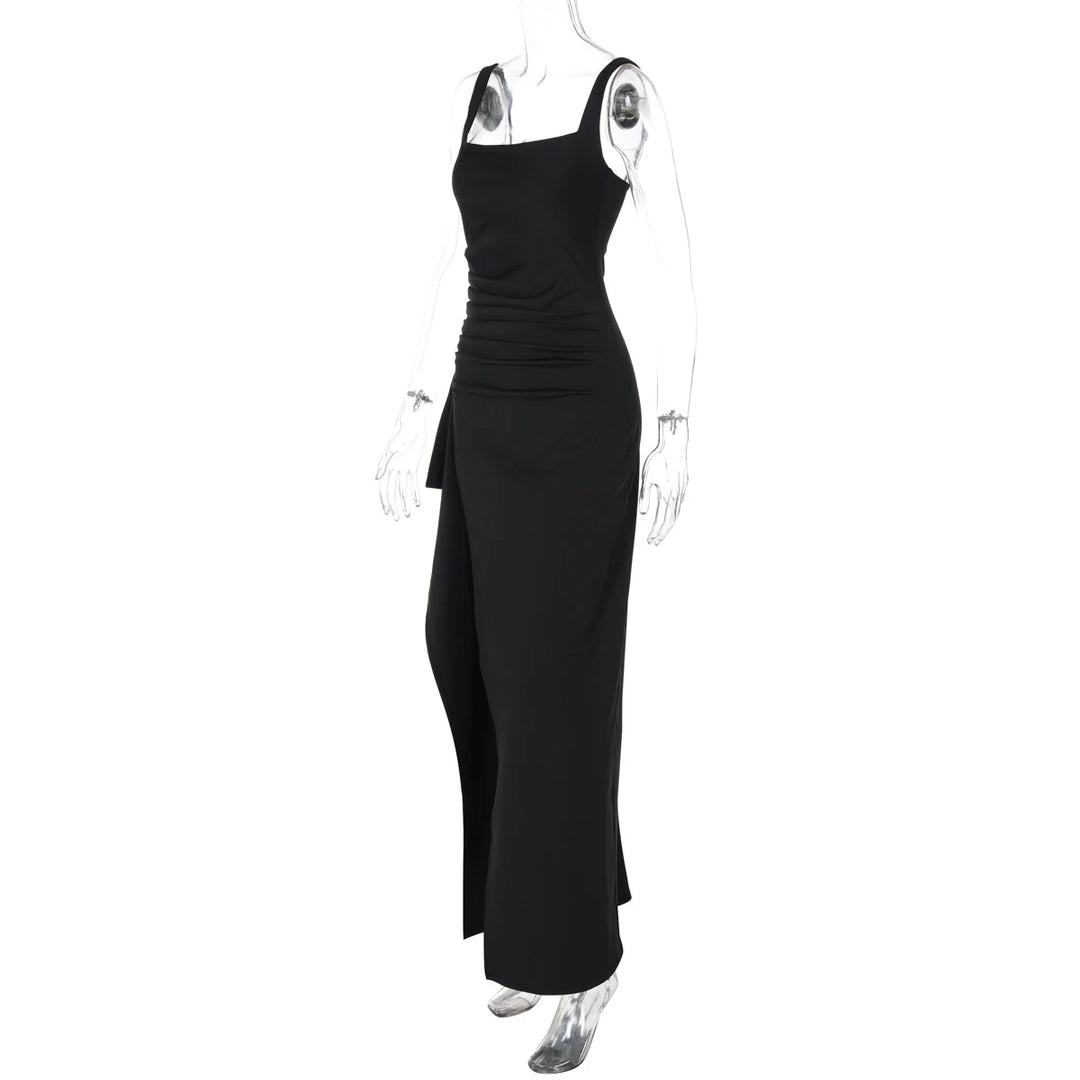 Elegant Stretchy Spring 2025 Knit Maxi Dress