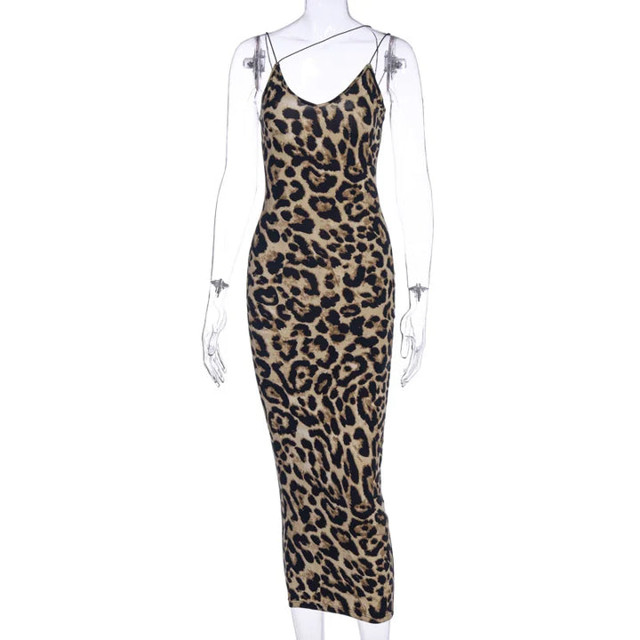 Stunning Leopard Print Bodycon Midi Dress For