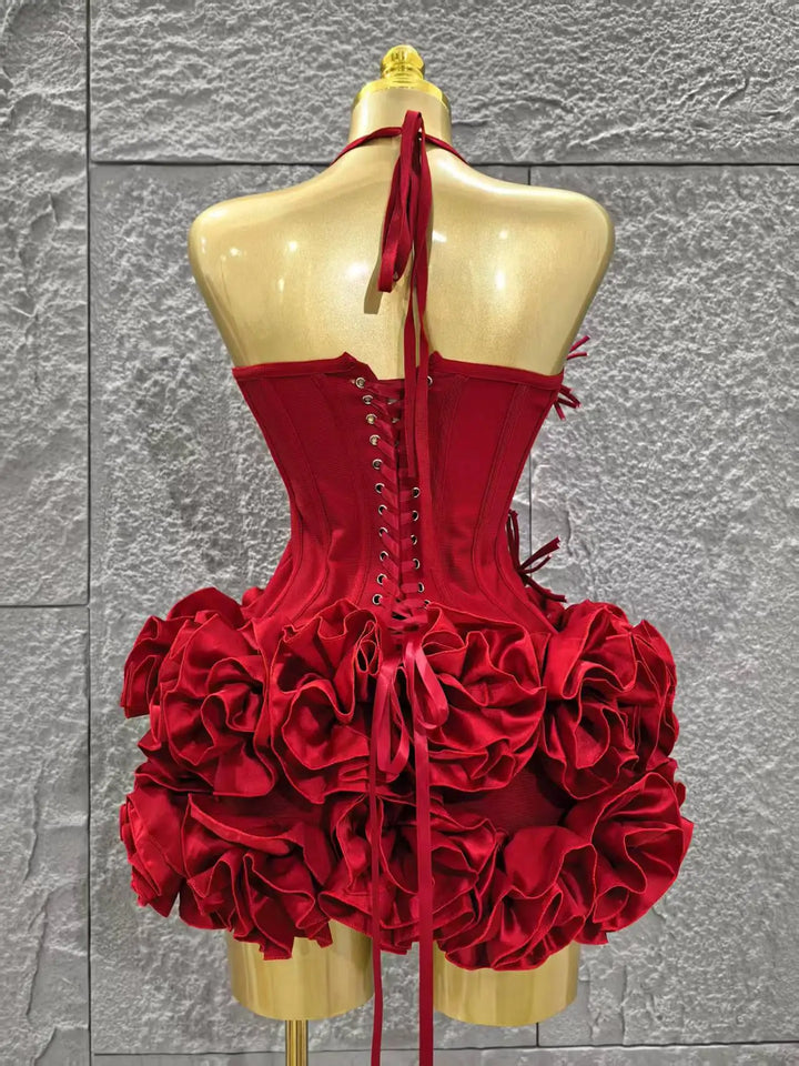 Women Strapless Christmas Two Piece Bodycon Dress