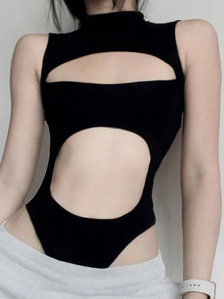 Slim Fit Solid High Neck Long Sleeve Bodysuit Top