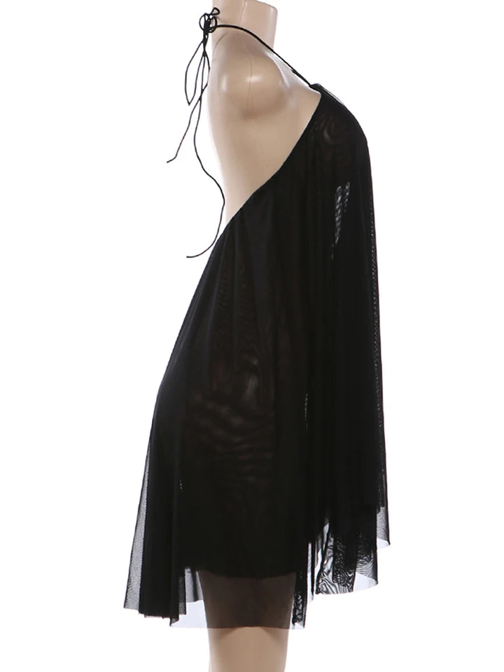 Y2K Mini Dress Tiered Backless Elegant Style