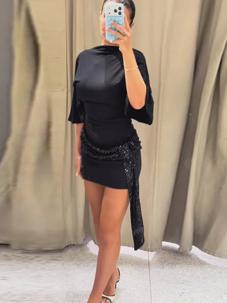 Sequin Mini Dress For Women Summer Party Bodycon