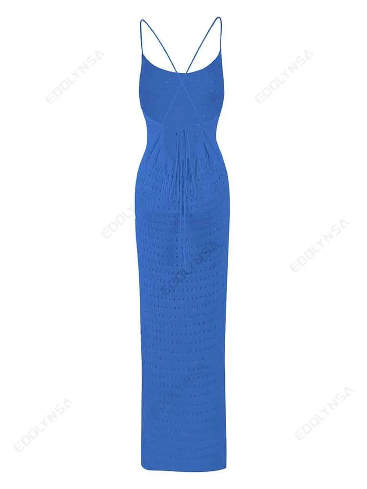 Luxury Edolynsa Knit Resort Maxi Dress With