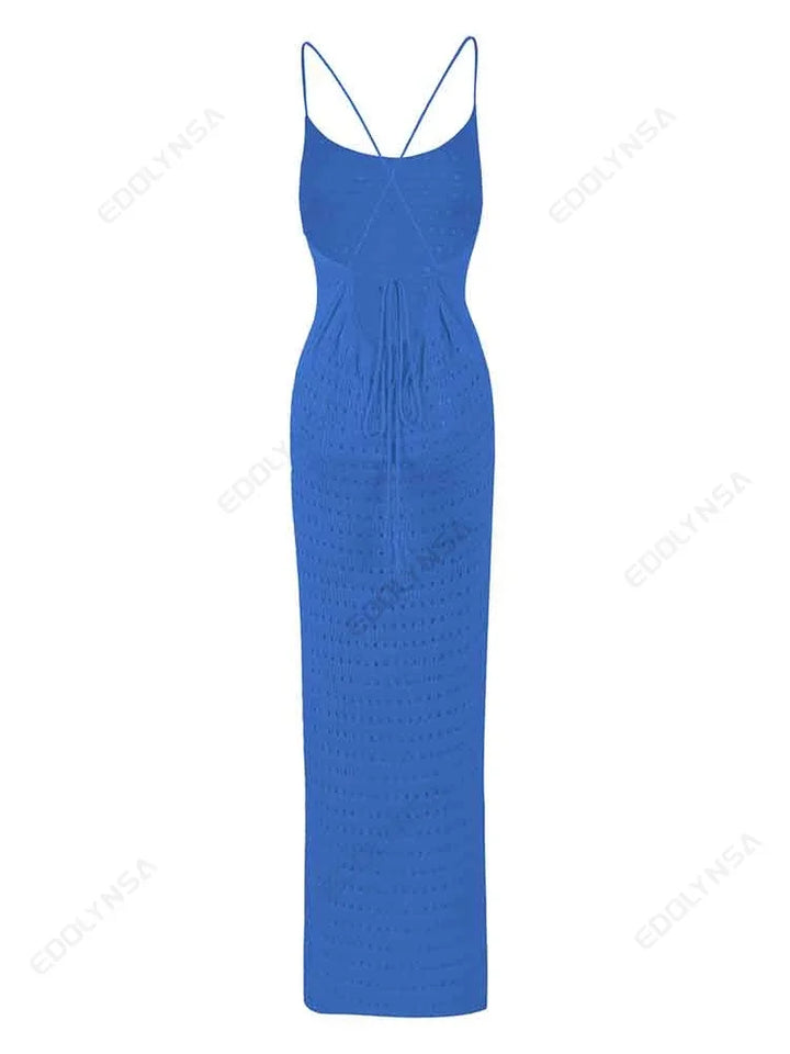 Luxury Edolynsa Knit Resort Maxi Dress With