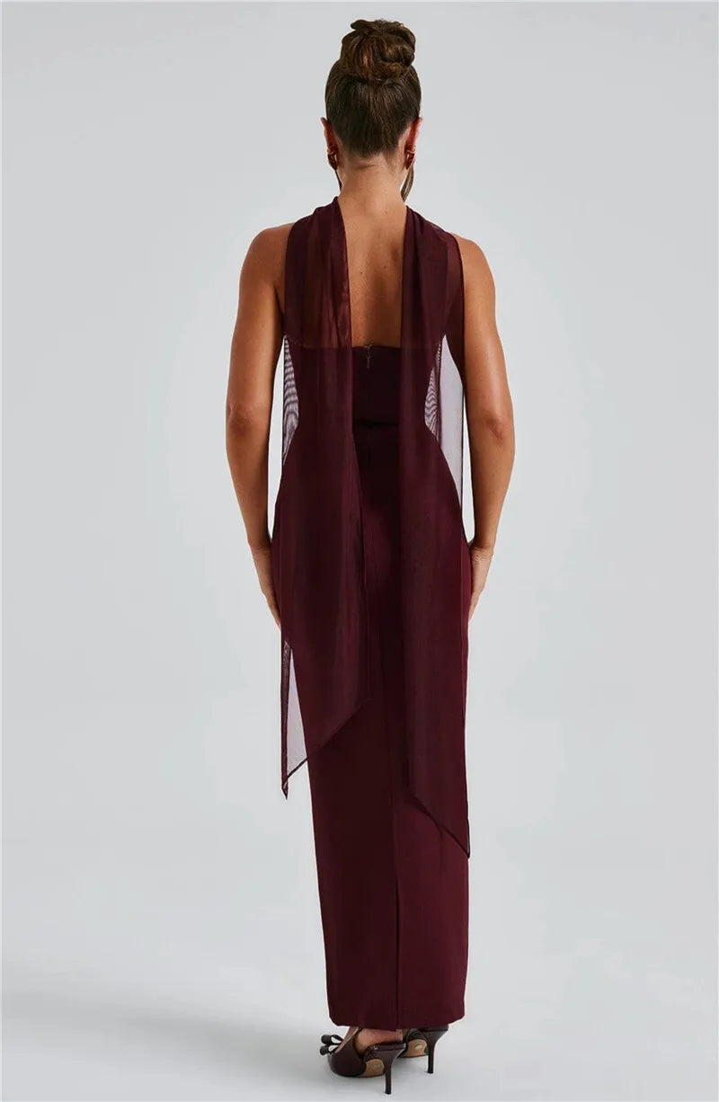 Mozision Premium Off Shoulder Backless Maxi