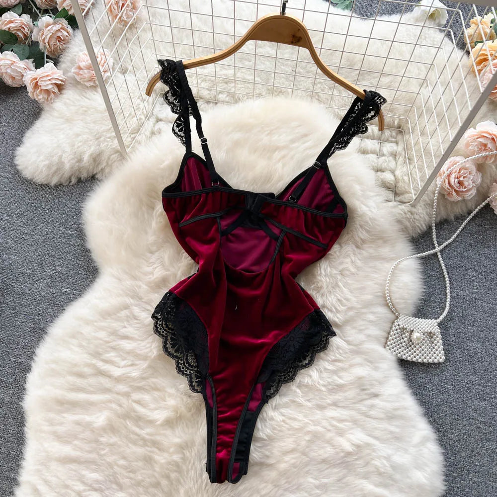 Chillgio Elite Heritage Luxe Velour Lace Bodysuit