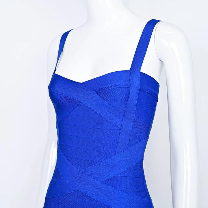 Beaukey Royal Blue Knit Bandage Dress Signature