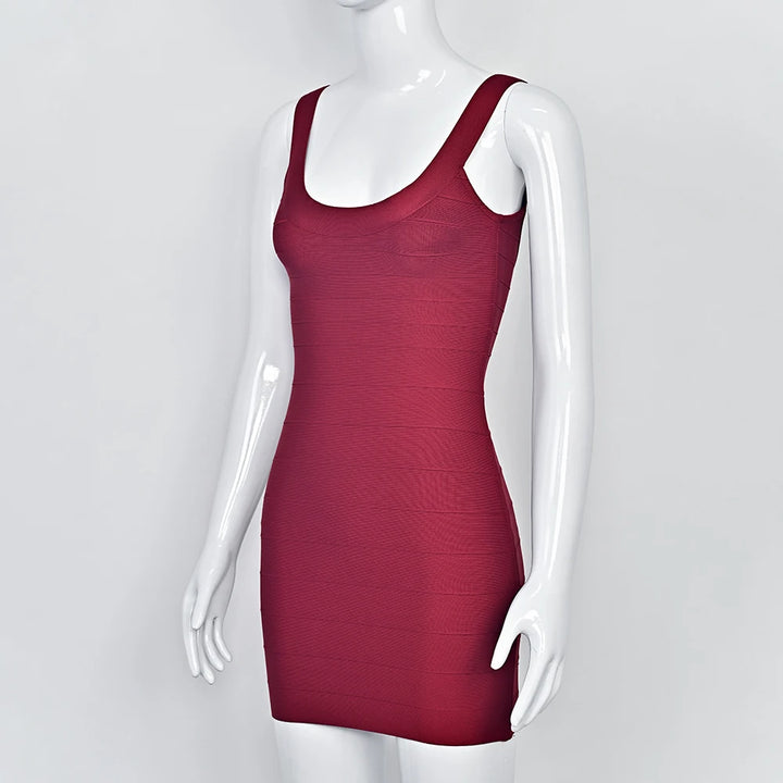 Luxury Pink Ginger Bandage Bodycon Mini Dress