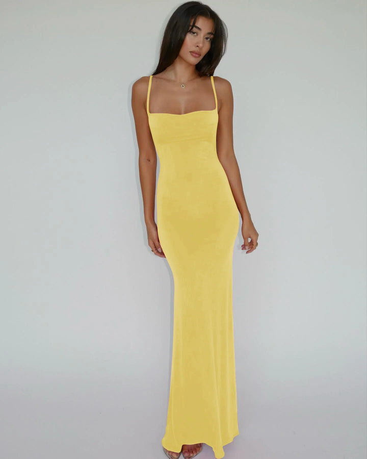 Y2K Solid Sleeveless Backless Bodycon Maxi Dress