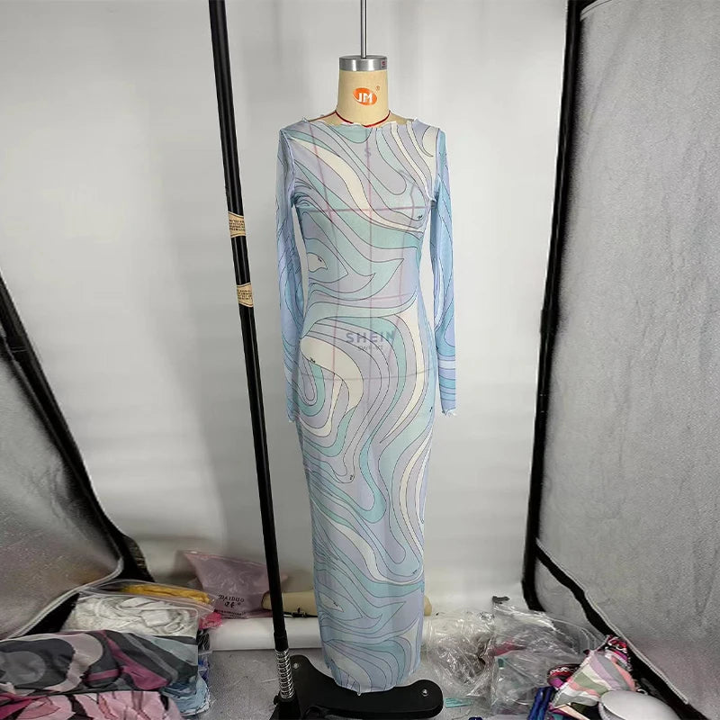 Chic Sleeveless Mesh Maxi Dress For Beach Vacation