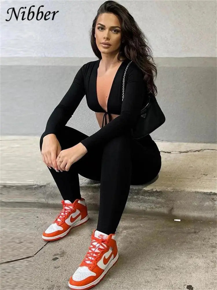 Sultry Vixen V Neck Bodycon Jumpsuit For Elegant Women