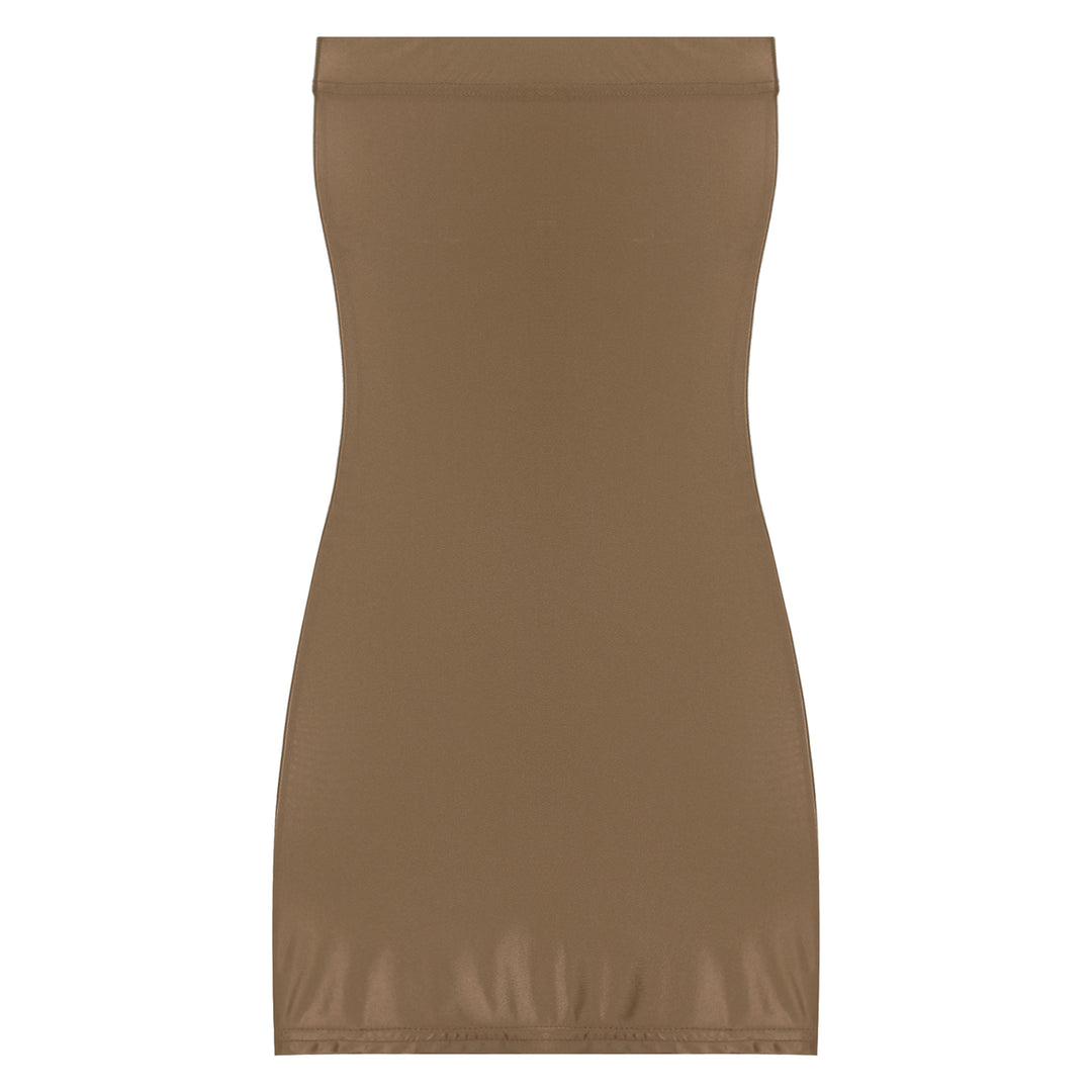 Premier Strapless Nylon Mini Dress Private Contour